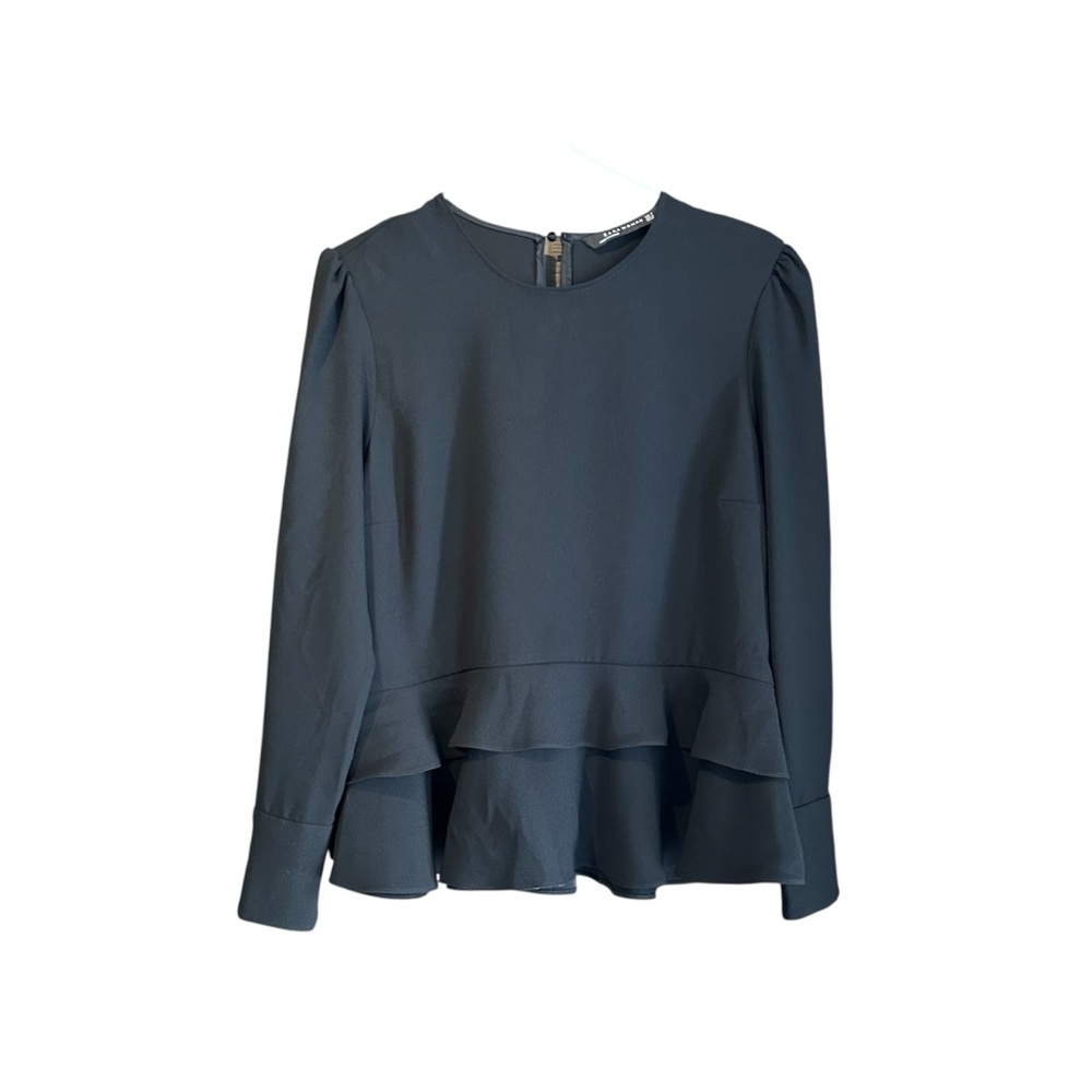 Zara Black Peplum Blouse